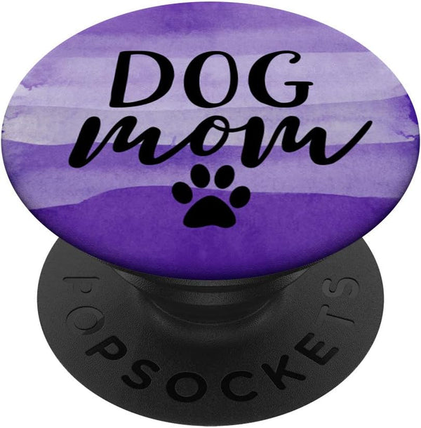 Dog Mom Fur Mama Dog Lover Gifts Paw Print Purple PopSockets Standard PopGrip: Swappable Grip for Phones & Tablets