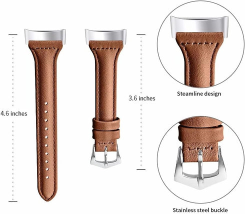 Compatible for Fitbit Charge 5 Bands,Genuine Leather Bracelet Sport Wristband Replacement Watch Band for Fitbit Charge 5 Fitness Tracker,Women Man