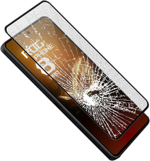 2Pcs Full Coverage Silk Anti-Scratch Tempered Glass Screen Protector for Rog Phone 8/8 PRO 6.78" Black