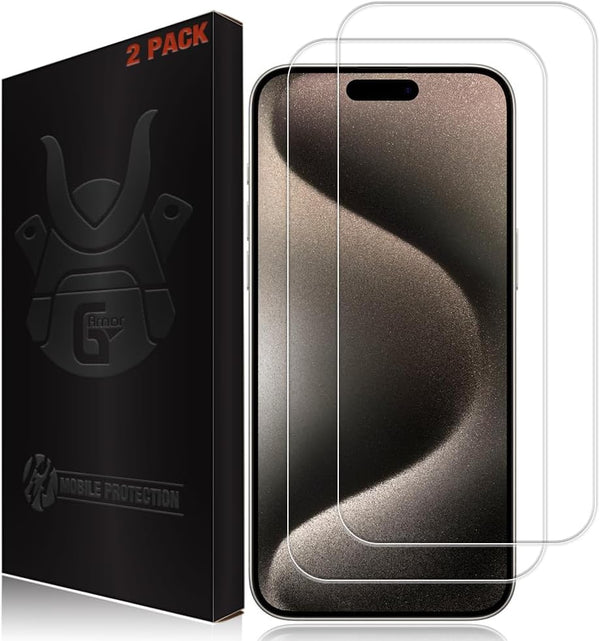 2 Pack Tempered Glass Screen Protector for iPhone 15 Plus & 15 Pro Max - 6.7" Case Friendly, Lifetime Replacement Cover