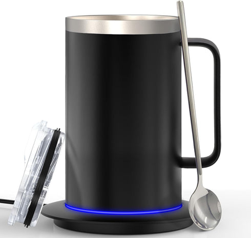 YIMUBREEZ Smart Temperature Control Coffee Mug for Desk,Heated Cup with 10Hrs Auto Shut