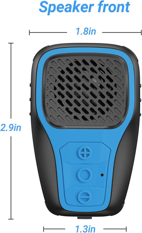 INGA Wearable Bluetooth Speaker, IP67 Waterproof Clip-on Mini Speaker, Wireless Clip Speaker with Built-in Mic, Blue