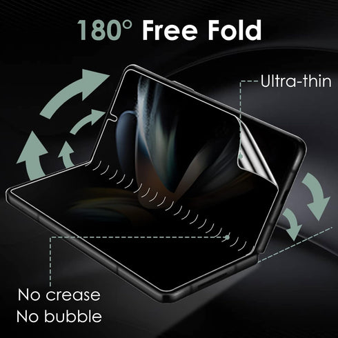 YWXTW 3 in 1 Privacy Screen Protector & Camera Lens Protector for Samsung Galaxy Z Fold 4, Case Friendly Black.