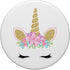 Cute Floral Unicorn Face on White PopSockets PopGrip - Swappable Grip for Phones & Tablets