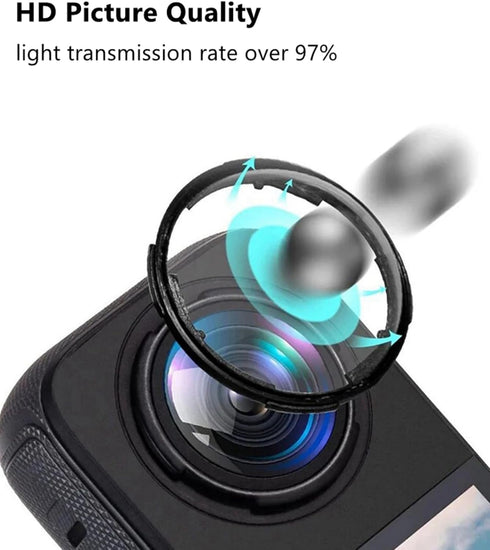 Generic Insta360 X4, 2Pcs Lens Guard for PC Protective Lens Cover, Sticky Dual Lens Protector Case Action Camera