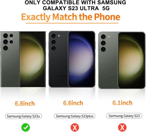 3 Pack Curved Tempered Glass Screen Protector Applicable for Samsung Galaxy S23 Ultra 5G 6.8inch, Support Fingerprint ID Friendly Tempered Glass Screen Protective, HD Clear Scratch Resistant Suitable