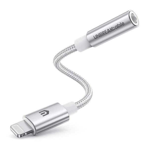 UNBREAKcable Headphones Adapter for iPhone, MFi Certified Lightning to 3.5mm Jack Converter, Compatible with iPhone