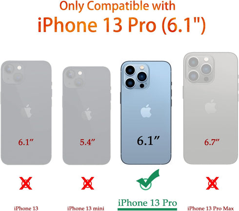 GiiKa for iPhone 13 Pro Case with Screen Protector, 6.1 inch Clear Full Body Shockproof Floral Hard Case for Girls Women