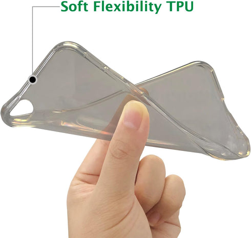 TENOC Gray Phone Case for iPhone Xs Max, Clear Shockproof Protective Bumper Slim Cover for 6.5 Inch