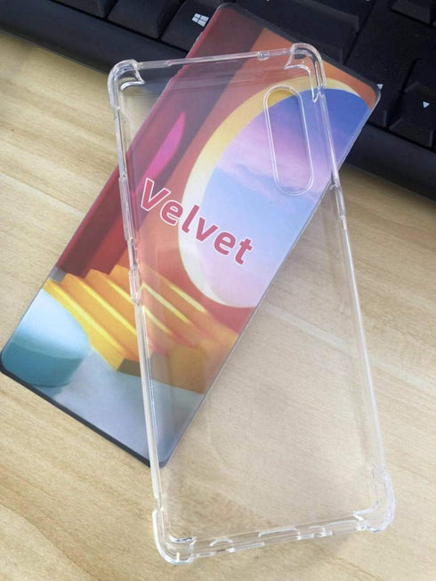 VIESUP Crystal Cellular Phone Case for LG Velvet 5G/G9 - Transparent Shockproof Silicone Soft Case with Camera