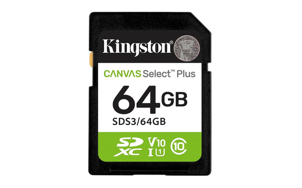 Kingston 64GB Canvas Select Plus SD Card Up to 100MB/s Class 10, UHS-I,