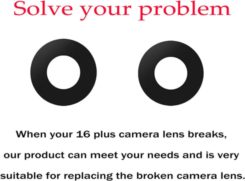 2pcs/Set 16 Back Camera Lens Glass Replacement for iPhone Plus Camera Lens Replacement with Pre-Installed Adhesive +