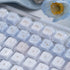 SUEHIODHY 123 Set, 61/68/84/87/98/100 Crystal Jelly Keycaps, Blue White Translucent Keycaps, Keys Custom KDA Profile