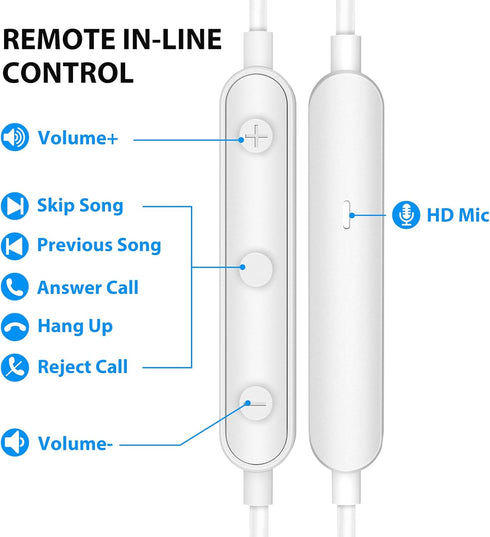 Wired Earbuds Noise Canceling for Chromebook PC School, 3.5mm Headphones Ear Buds with Mic, Magnet Stereo Plug in