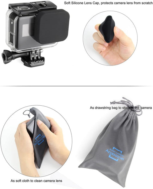 Side Open Skeleton Housing Case for GoPro Hero 5/6/7 Black Action Camera, Protective Lens Removal Not Needed