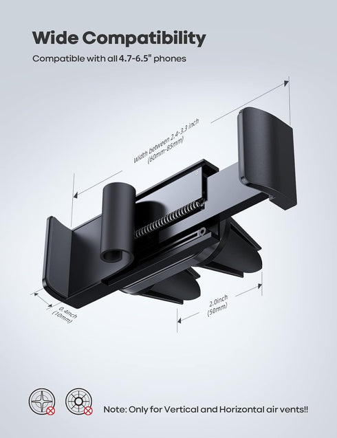 Lamicall Car Vent Phone Mount - Air Vent Clip Holder, Universal Stand Compatible with Cell Phone 14 13 12 Mini 11 Pro