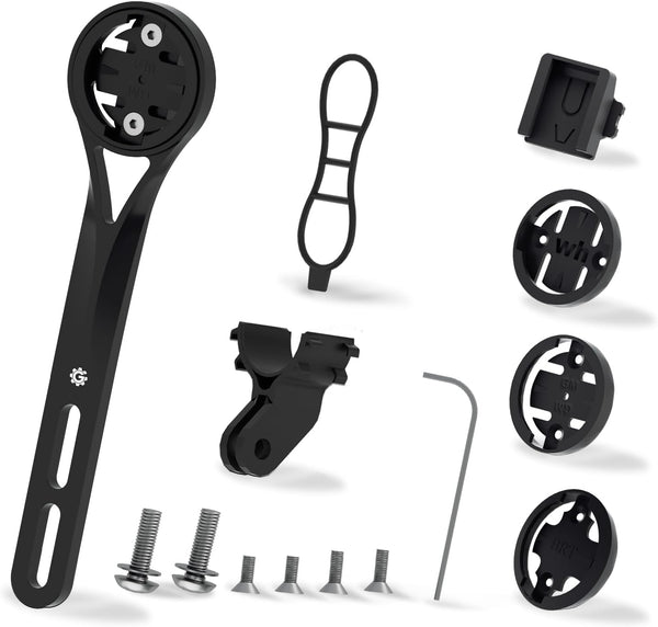 Aero Integrated Handlebar Bike Computer Mount for Wahoo Elemnt, Garmin Edge, Bryton Rider, Stages Dash, GoPro Attachment