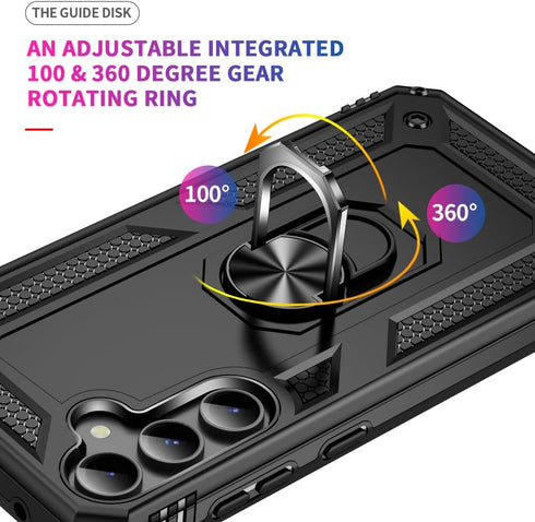 Yiakeng Military Grade Protective Case for Samsung Galaxy S23 FE, with HD Screen Protector, Black