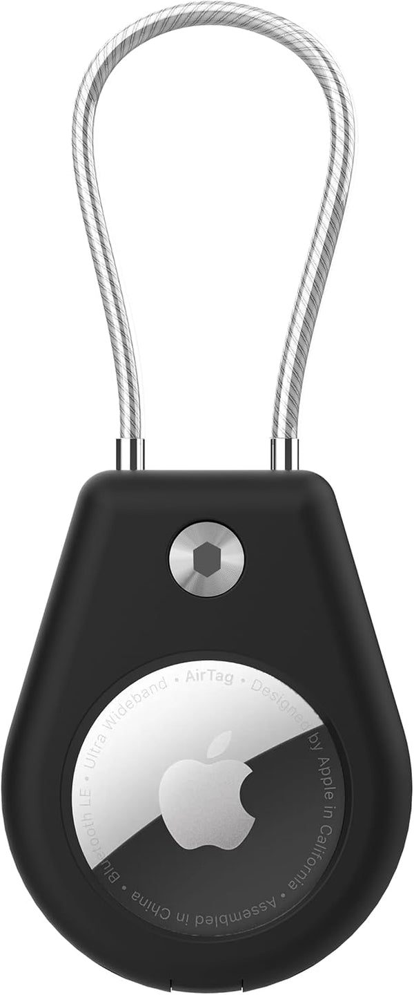 Durable Airtag Holder with Wire Cable, Anti-Scratch Key Chain for Apple Air Tags, Protective Accessory for Keys, Pets