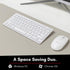 Macally Small Wireless Keyboard and Mouse Combo, Essential Work Duo, 2.4G White Keyboard and Mouse Wireless, 78 Key