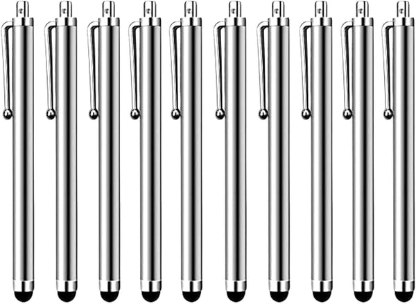 10 Pack Grey Stylus Pens for All Capacitive Touch Screens, Suitable for iPhone, iPad, Samsung Galaxy Tablets