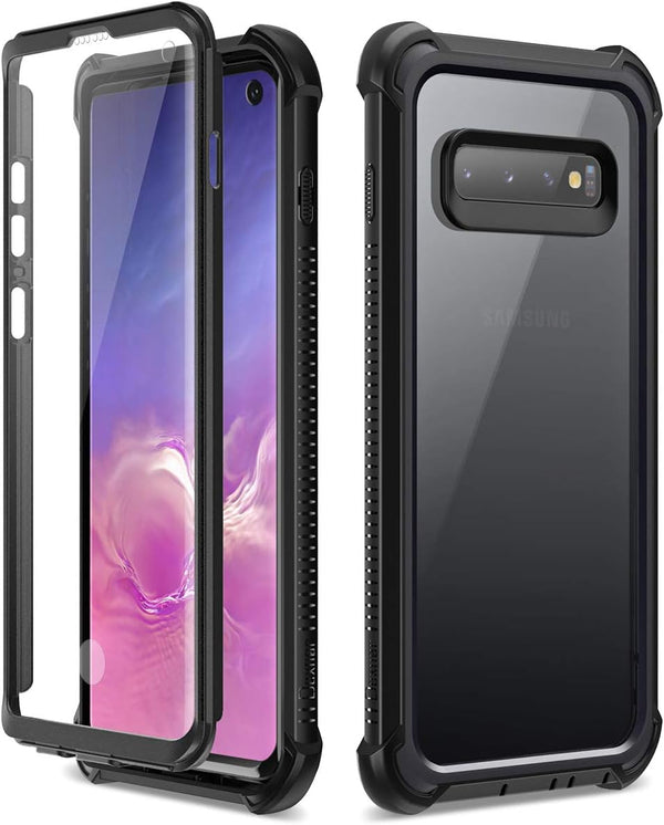 Dexnor Compatible Samsung Galaxy S10 Case, Heavy Duty Protection Hard Back Defender Cover (Purple Pink)