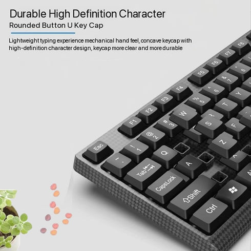 Guiheng Wired Computer Keyboard, Plug Play USB, Large Number Pad, LED IndicatorsErgonomic, Foldable Stands,Anti-Wear