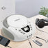 LONPOO CD Player Portable Boombox with FM Radio, USB, Bluetooth, AUX Input, Stereo Sound Speaker & Audio Player, White