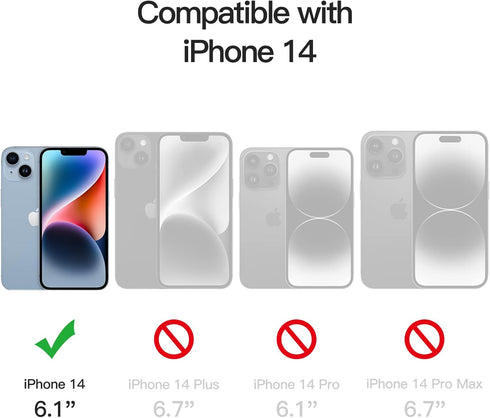 JETech One Touch Install Screen Protector for iPhone 14 6.1-Inch, Full Coverage Tempered Glass Film, 2-Pack
