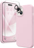 GONEZ iPhone 14 Case Silicone, Shockproof Protective Phone Cover with 2X Screen Protector + 2X Camera Lens Protector,
