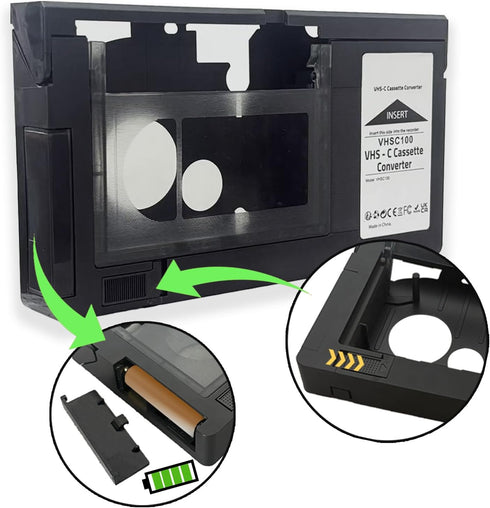 BECBOLDF Cassette Cassette VHS-C Tape Adapter for Camcorders Motorized Ideal for VCR Player, Video Player and VHS