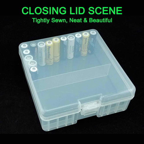 Fielect 100 x AA Battery Storage Case Holder, Transparent Organizer Box