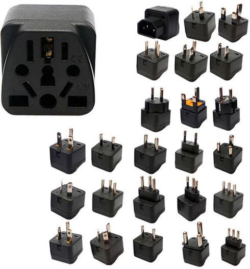 2-Pack ALINNA US Travel Plug Adapter, EU to US Plug Converter, Universal EU UK AU CN JP to USA (Type B)