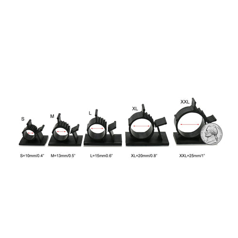 Cable Clips, GLE2016 Self-Adhesive Wire Holder, 20 Pack Black, Cord Management Clamps