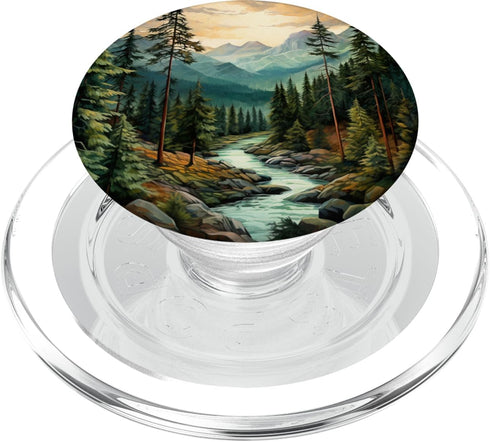 PopSockets MagSafe PopGrip for iPhone Mountains Wilderness Forest Hiking Pine Tree Nature