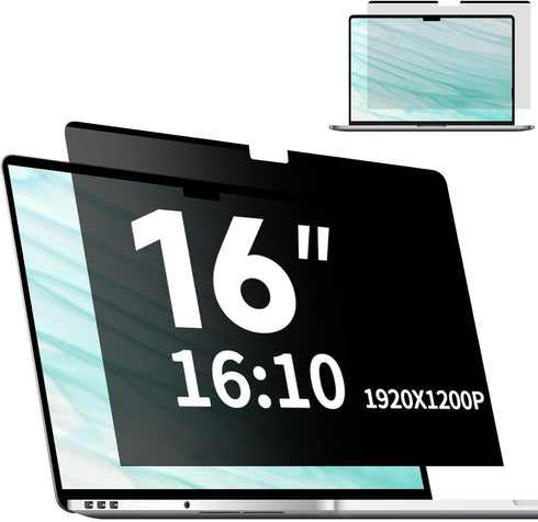 Magnetic Laptop Privacy Screen 16 Inch 16:10, Removable Matte Anti Glare Blue