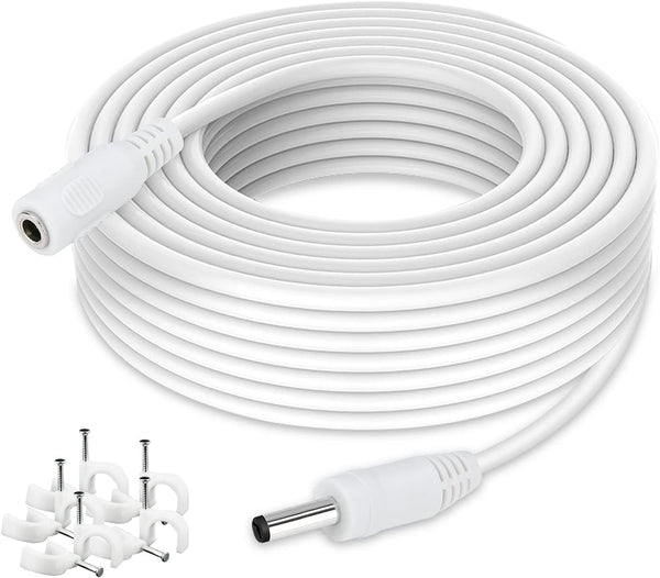 DC Power Extension Cable 33ft, 1.35mm x 3.5mm for 5V DC Adapter Cord, CCTV Security Camera, IP Camera