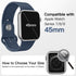 JETech Waterproof Case with Screen Protector for Apple Watch Series 9/8/7 45mm, 2 Pack Full Protective Cover (Silver)