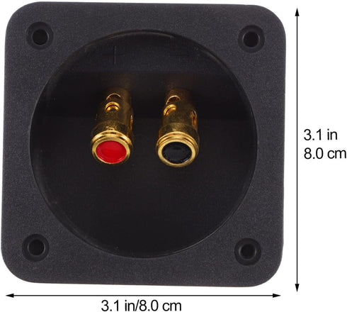 Gatuida Screw Type Binding Post 2PCS 3.1 Inch Square 2-Way Speaker Box, Subwoofer Box Speaker Terminal Plates with