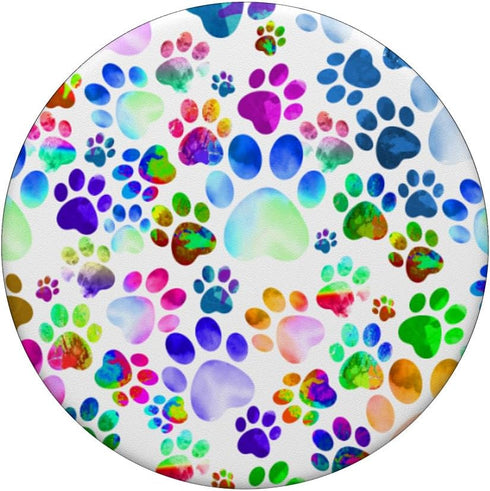 PopSockets Standard PopGrip with Colorful Dog Paws Print
