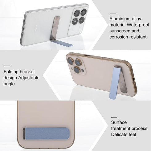 TIESOME Ultra-Thin Cell Phone Holder, Adjustable Mini Alloy Phone Kickstand Portable Foldable Phone Stand Adjustable