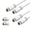 Coaxial Cable 3 Feet, RG6 2 Pack White 75 Ohm Quad Shield TV Antenna Cables with F-Male Connectors