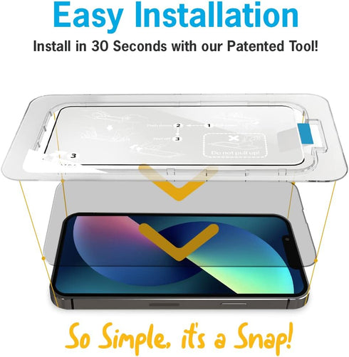 Invinsible Simple Snap Tempered Glass Screen Protector for iPhone X/XS — Bubble-Free, Scratch-Resistant, Case-Friendly,