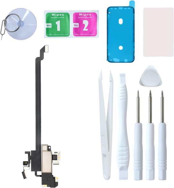 Earpiece Speaker Replacement for iPhone XR, Earspeaker Ear Piece Proximity Light Sensor Flex Cable with Repair Tools