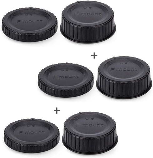 Rear Lens Cap & Body Cap Cover for Nikon F Mount Camera D3500 D3400 D3300 D3200 D3100 D3000 (3 Packs)