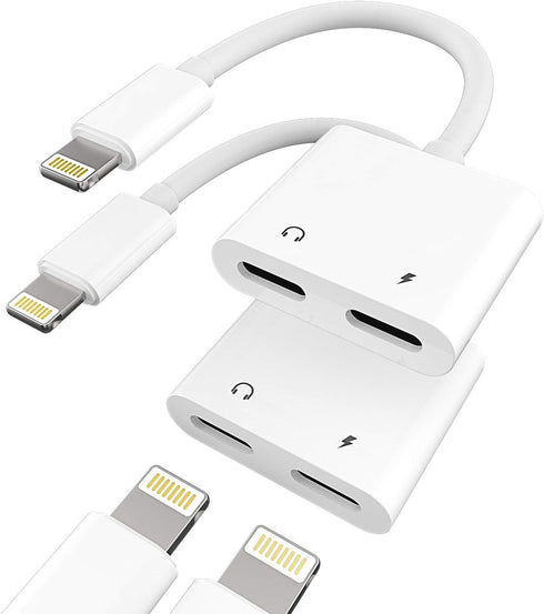 Headphone Adapter Lightning to Audio Jack and Charger Extender, Compatible with iPhone 11 12 Mini Pro Max