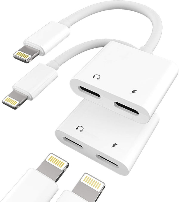Headphone Adapter Lightning to Audio Jack and Charger Extender, Compatible with iPhone 11 12 Mini Pro Max