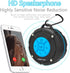 IPX7 Waterproof Shower Speaker - Bluetooth Speaker with Loud HD Sound, Portable with Suction Cup & Hook, Blue