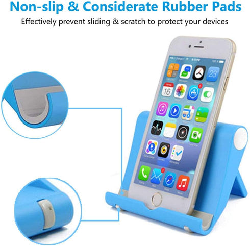 4 Pack Cell Phone Stand for Desk, Foldable Mobile Holder Compatible with iPhone, iPad, Samsung