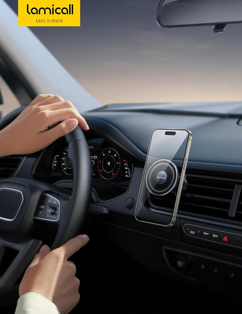 Lamicall MagSafe Car Mount - 20 Strong Magnets, Hands-Free Phone Holder for iPhone 15/14/13 Pro Max & All Phones.